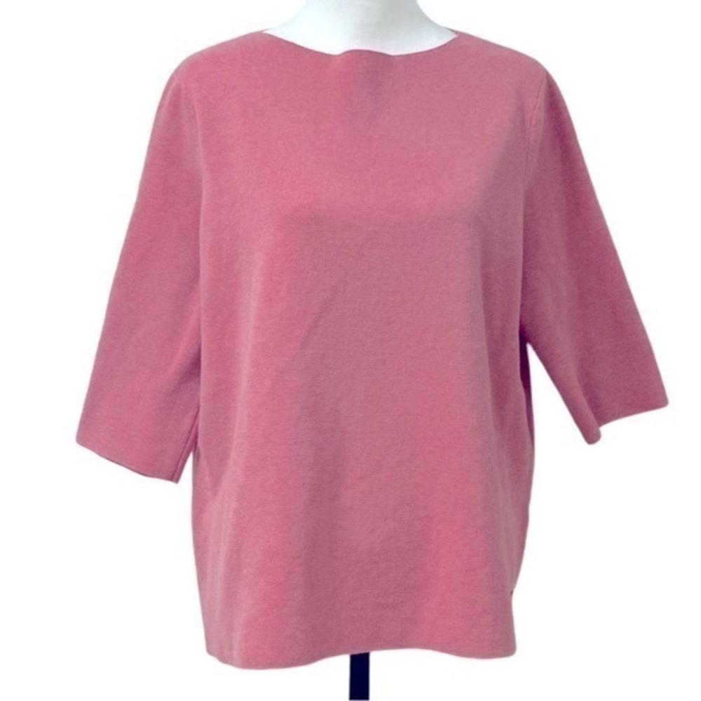 Gerry Weber Casual Organic Cotton Boat Neck Top Pink Womens Size XL